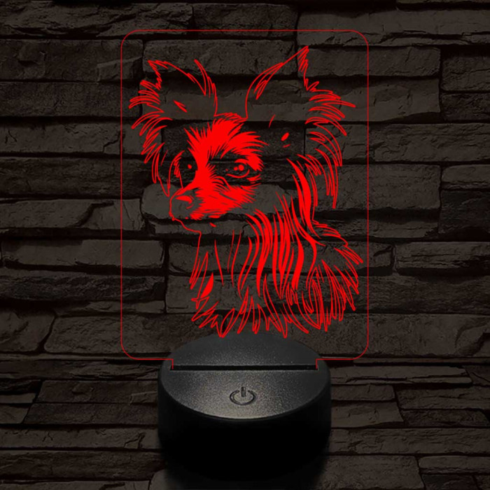 Kínai meztelen kutya 7 színű 3D led lámpa
