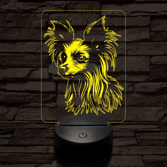 Kínai meztelen kutya 7 színű 3D led lámpa