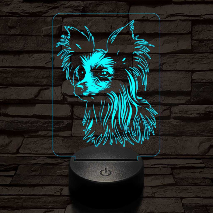 Kínai meztelen kutya 7 színű 3D led lámpa