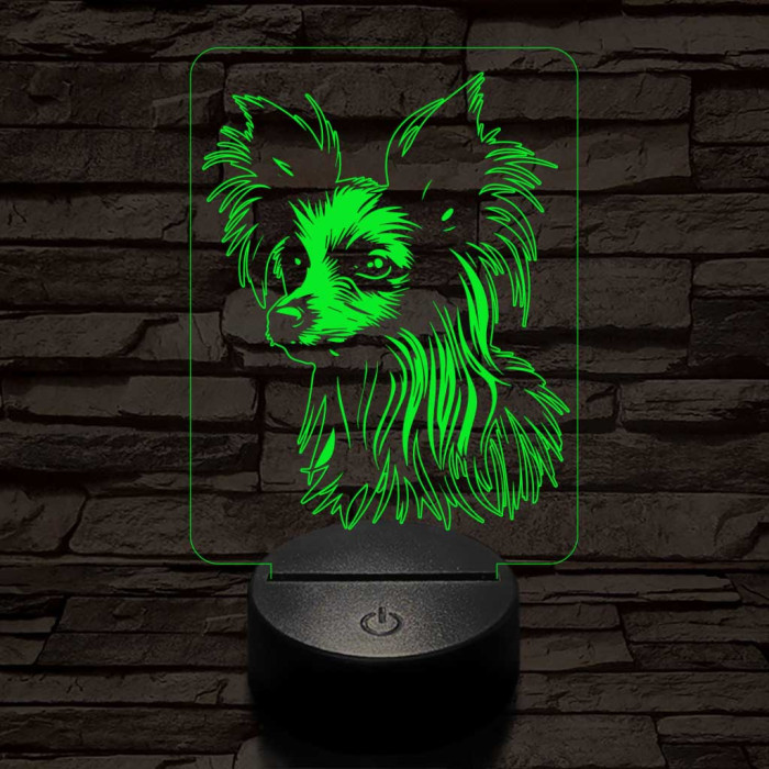 Kínai meztelen kutya 7 színű 3D led lámpa