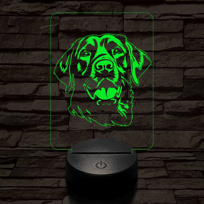 Csoki labrador retriever 7 színű 3D led lámpa