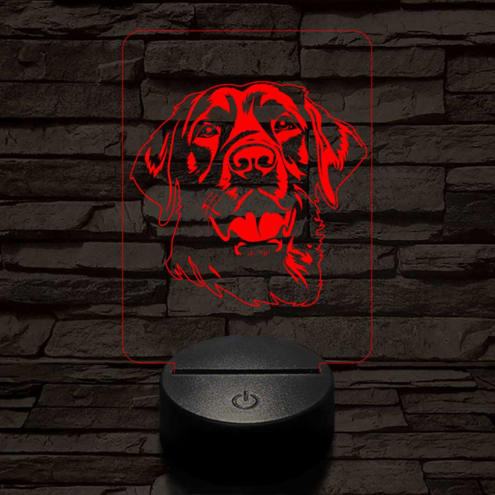 Csoki labrador retriever 7 színű 3D led lámpa