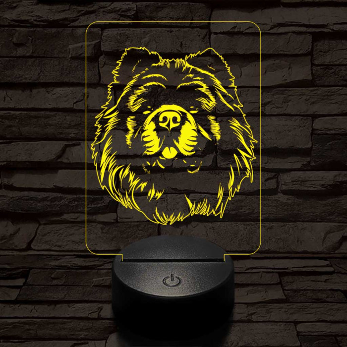 Csau-csau fej 7 színű 3D led lámpa