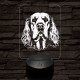Clumber spániel 7 színű 3D led lámpa