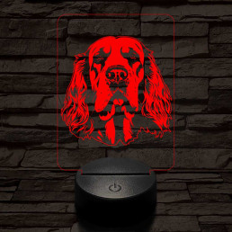 Clumber spániel 7 színű 3D led lámpa
