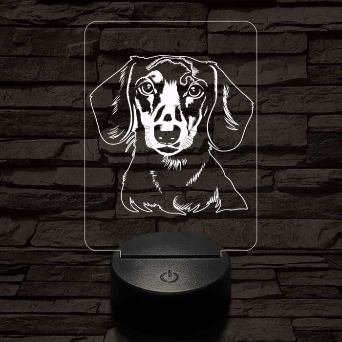 Tacskó-fej 7 színű 3D led lámpa