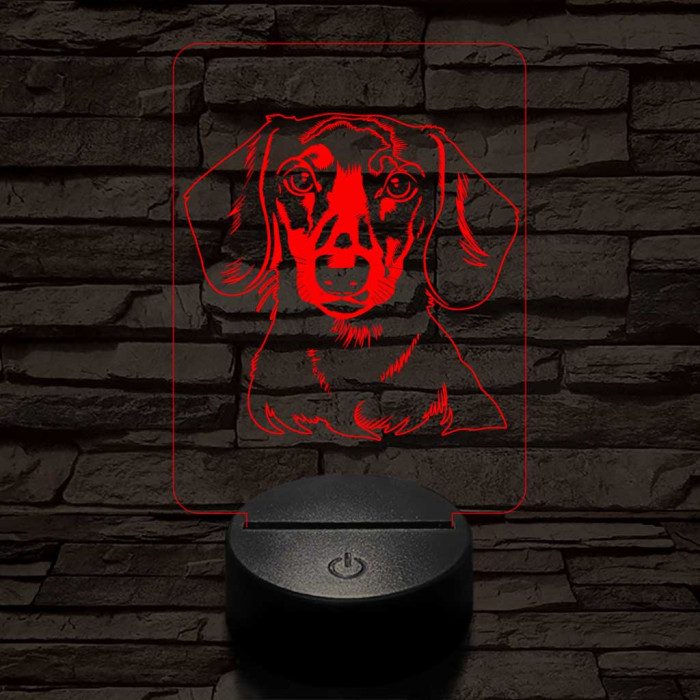 Tacskó-fej 7 színű 3D led lámpa