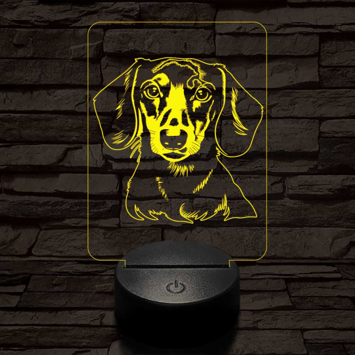 Tacskó-fej 7 színű 3D led lámpa