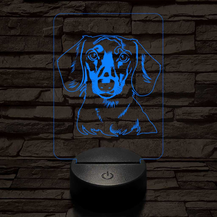 Tacskó-fej 7 színű 3D led lámpa