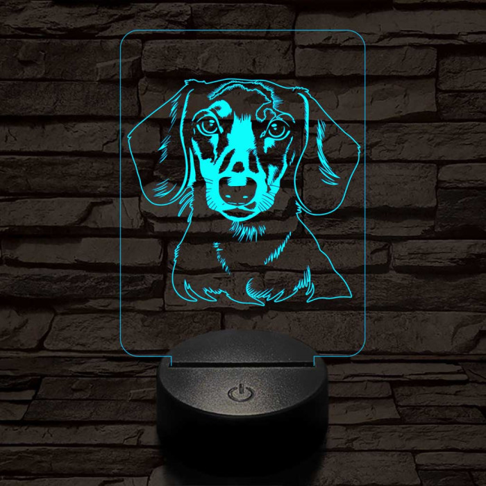 Tacskó-fej 7 színű 3D led lámpa