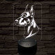 Dobermann-fej, 7 színű 3D led lámpa