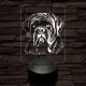 Bordeaux-i dog-fej, 7 színű 3D led lámpa