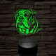 Angol bulldog-fej, 7 színű 3D led lámpa