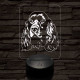 Angol cocker spániel, 7 színű 3D led lámpa