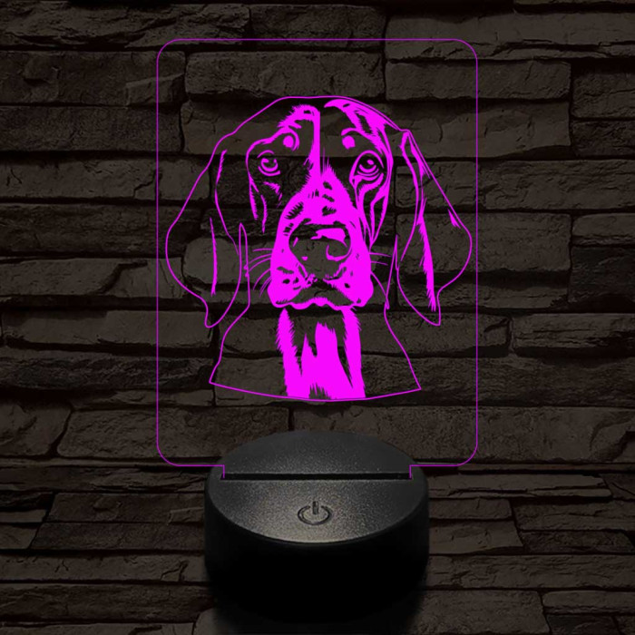 Angol rókakopó, 7 színű 3D led lámpa