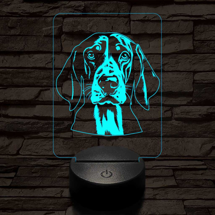 Angol rókakopó, 7 színű 3D led lámpa