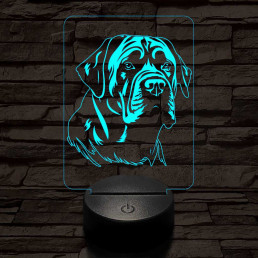 Angol masztiff, 7 színű 3D led lámpa