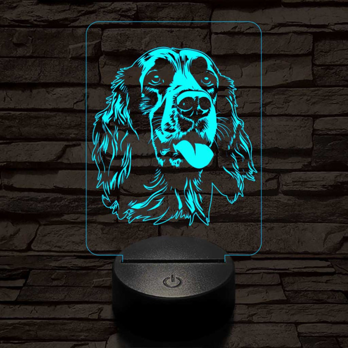 Angol szetter, 7 színű 3D led lámpa