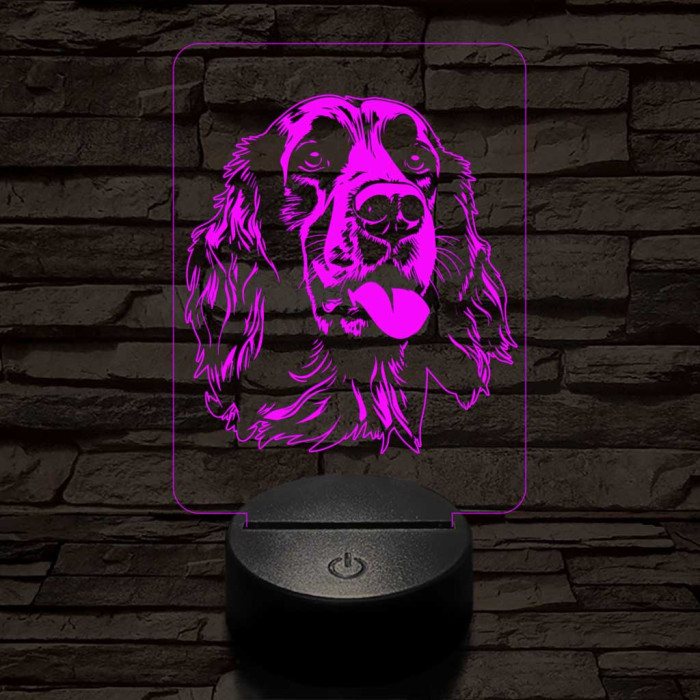 Angol szetter, 7 színű 3D led lámpa