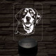 Entlebuchi havasi kutya-fej, 7 színű 3D led lámpa