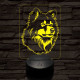 Finn lappkutya-fej, 7 színű 3D led lámpa