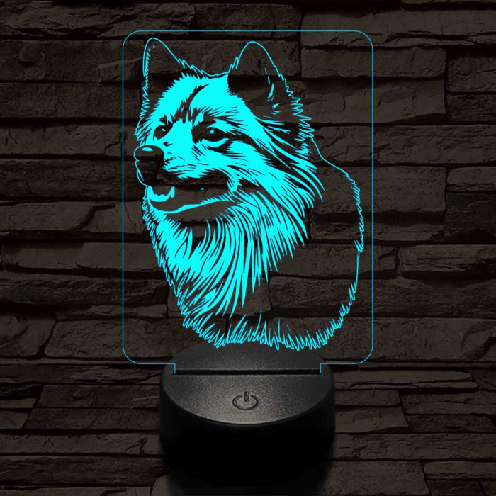 Finn spitz-fej, 7 színű 3D led lámpa