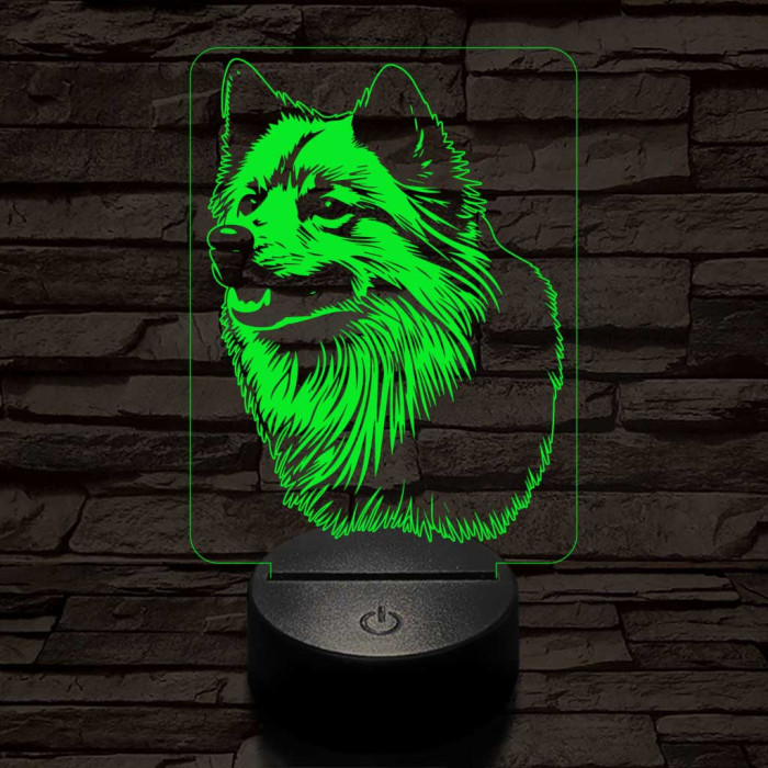 Finn spitz-fej, 7 színű 3D led lámpa