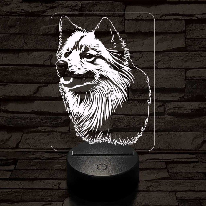 Finn spitz-fej, 7 színű 3D led lámpa