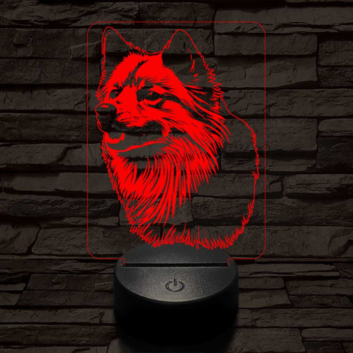 Finn spitz-fej, 7 színű 3D led lámpa