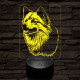 Finn spitz-fej, 7 színű 3D led lámpa