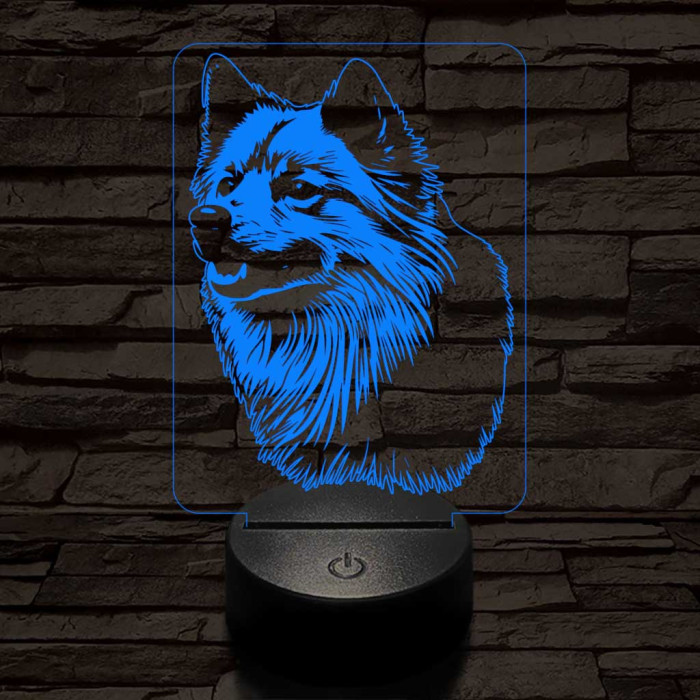 Finn spitz-fej, 7 színű 3D led lámpa
