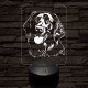 Simaszőrű retriever-fej, 7 színű 3D led lámpa