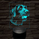 Drótszőrű német vizsla-fej 7 színű 3D led lámpa
