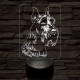 Óriás snauzer-fej 7 színű 3D led lámpa