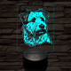 Glen of imaal terrier-fej 7 színű 3D led lámpa