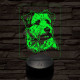 Glen of imaal terrier-fej 7 színű 3D led lámpa