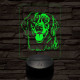 Golden retriever-fej 7 színű 3D led lámpa