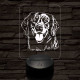 Golden retriever-fej 7 színű 3D led lámpa
