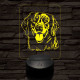 Golden retriever-fej 7 színű 3D led lámpa