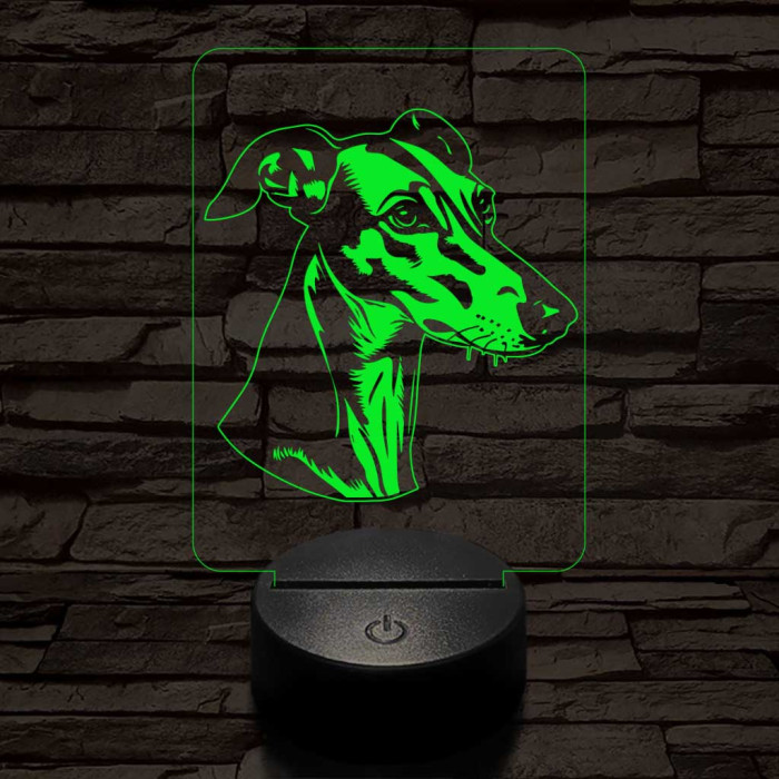 Angol agár-fej 7 színű 3D led lámpa