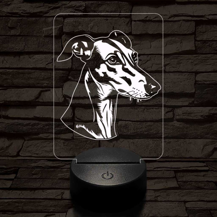 Angol agár-fej 7 színű 3D led lámpa