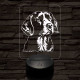 Harrier kutya-fej 7 színű 3D led lámpa