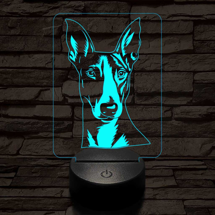 Ibizai kopó-fej 7 színű 3D led lámpa