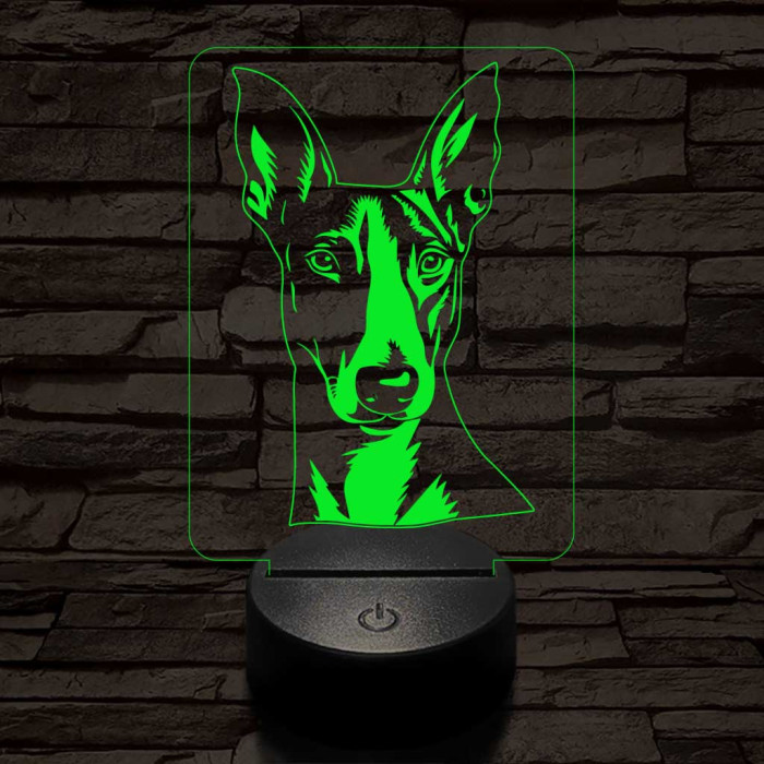 Ibizai kopó-fej 7 színű 3D led lámpa