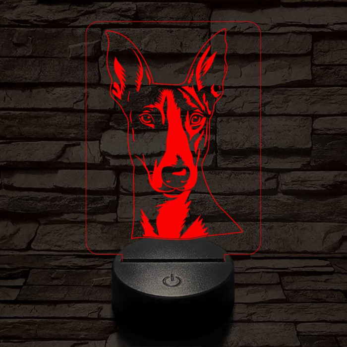 Ibizai kopó-fej 7 színű 3D led lámpa