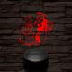 Vörös-fehér ír szetter-fej 7 színű 3D led lámpa