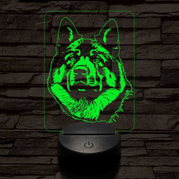 Amerikai akita-fej 7 színű 3D led lámpa