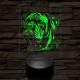 Amerikai bulldog-fej 7 színű 3D led lámpa