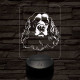 Amerikai cocker spániel-fej 7 színű 3D led lámpa