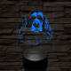 Amerikai cocker spániel-fej 7 színű 3D led lámpa